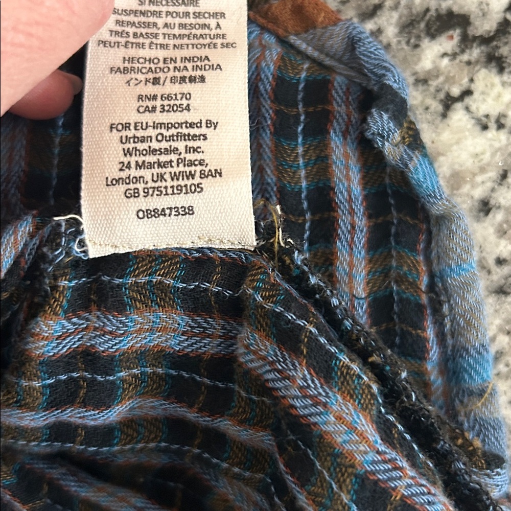 Free People Magical Plaid Embroidered Shirt Blue Size XS - Picture 10 of 10